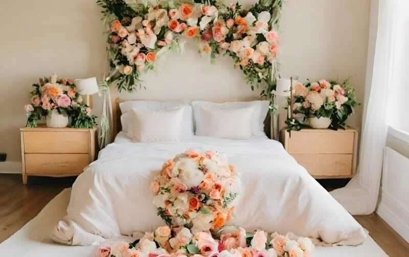 Hoa trang trí phòng cưới